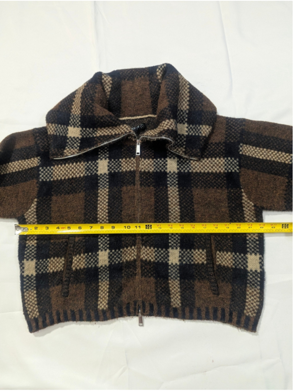 BlankNYC NWT Prep Academy Plaid Full Zip Sweater Jacket Small - Picture 10 of 15